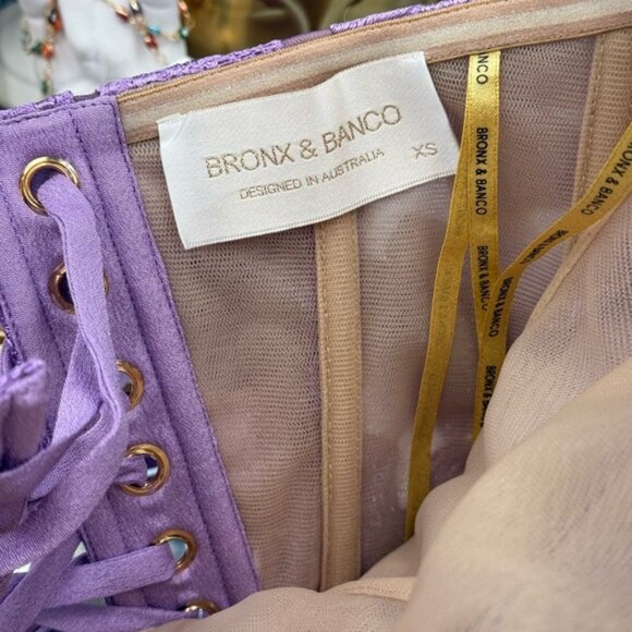 🆕 BRONX & BANCO 🧿 NWOT Jasmine Floral-Appliqued Gown, Lilac - Sz XS US 2 - Picture 13 of 16